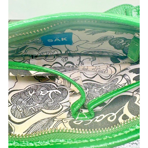The Sak Green Leather Purse 11x6.5 Shoulder Strap - Picture 5 of 8